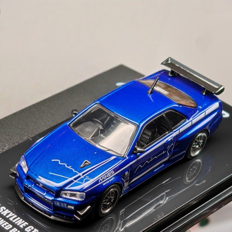 Model Kit R34 - INNO64 1:64 MINE'S R34 V-SPEC Blue