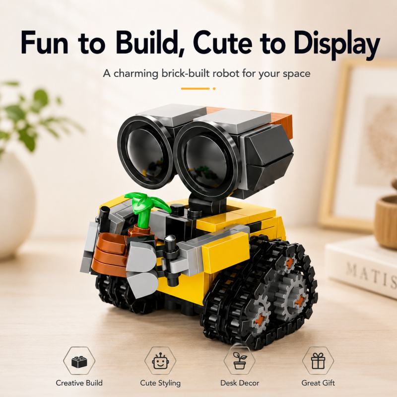 Model Kit Display - Mini Robot Yapı Blokları Seti, Bitki